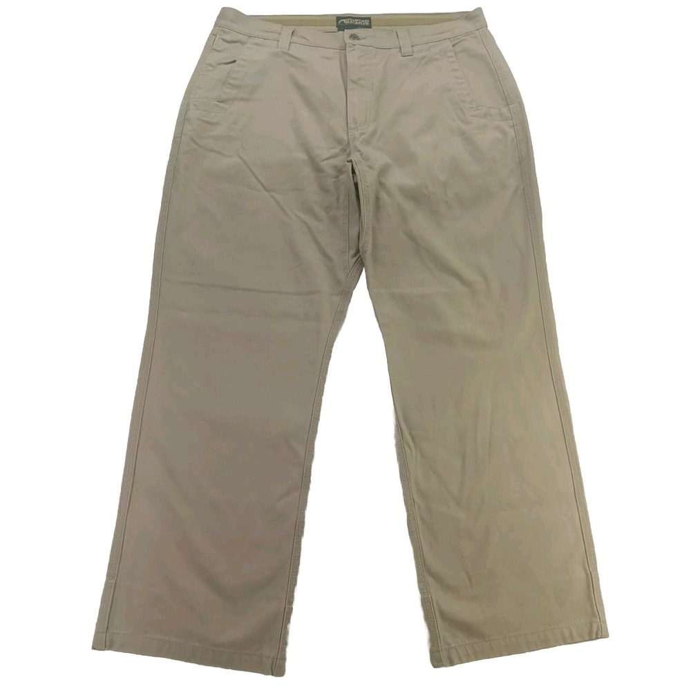 Mountain Khaki's Canvas Pants Tan Beige Men's 38x30 Two-Ply Cuff Triple Stitch